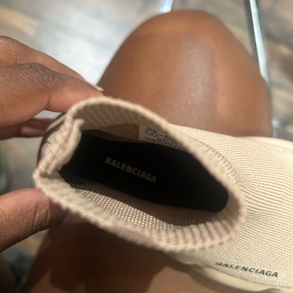 Authentic Tan Kids Balenciaga Sock Sneakers - Picture 11 of 13